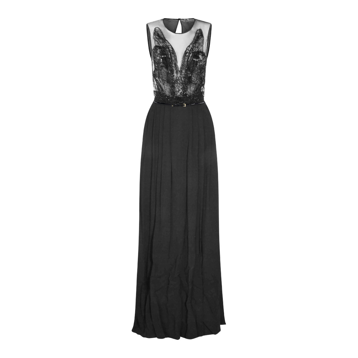 BLACK VISCOSE MAXI DRESS