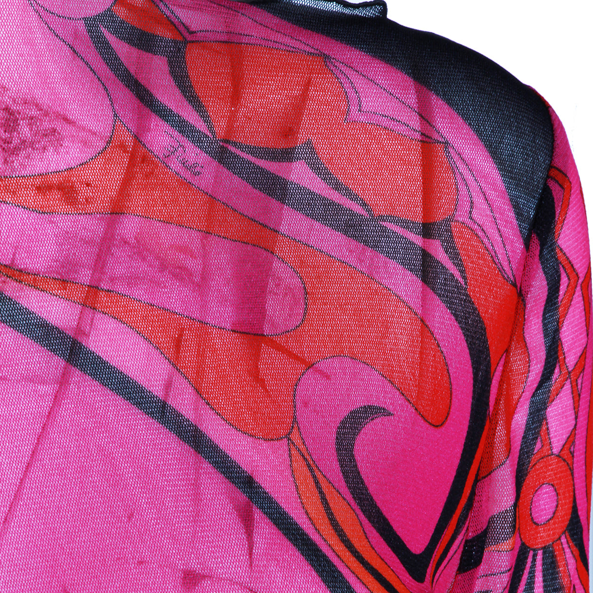 FUCHSIA AND BLACK SILK DRESS