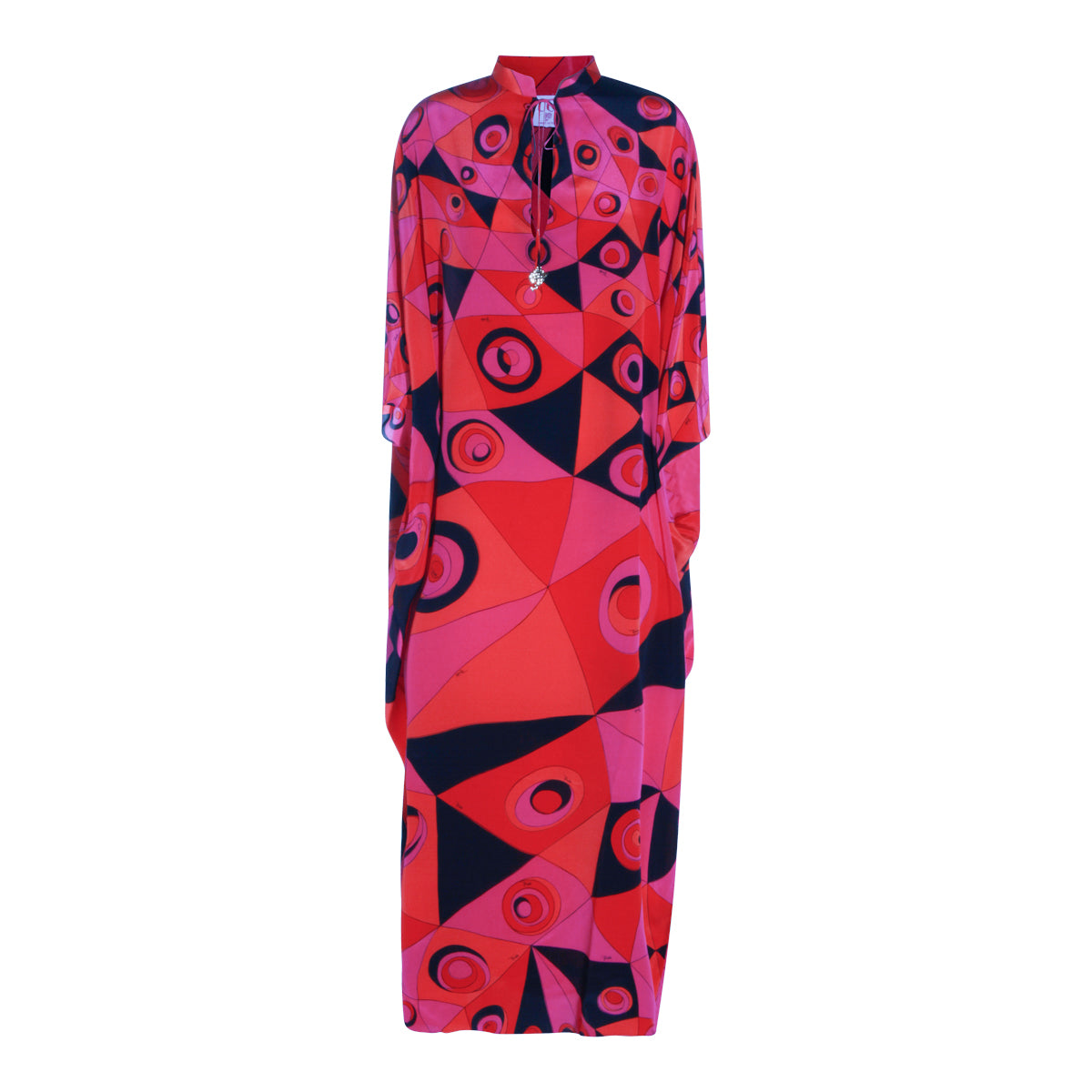 FUCHSIA AND BLACK SILK DRESS