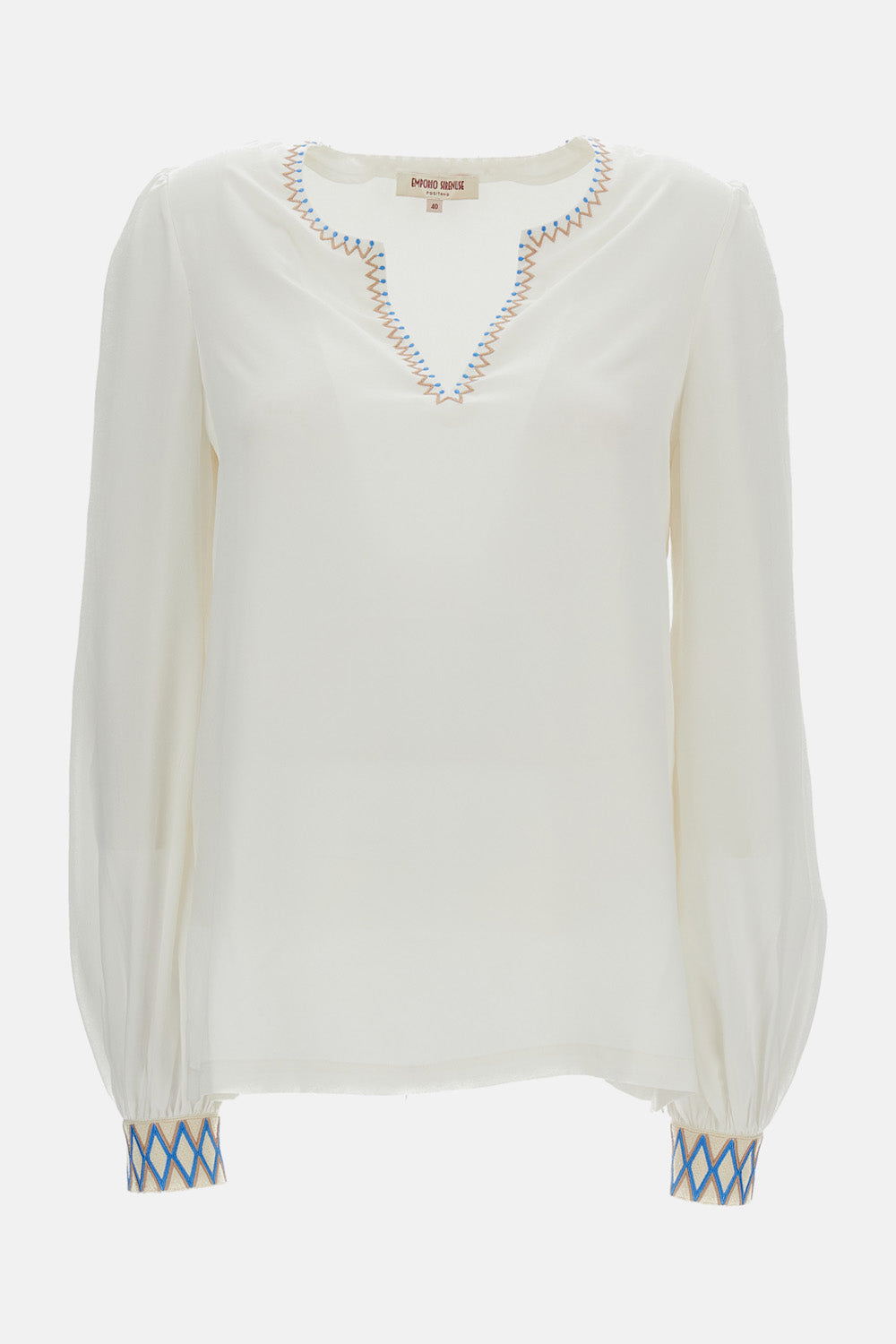 VERA SILK BLOUSE WITH EMBROIDERY