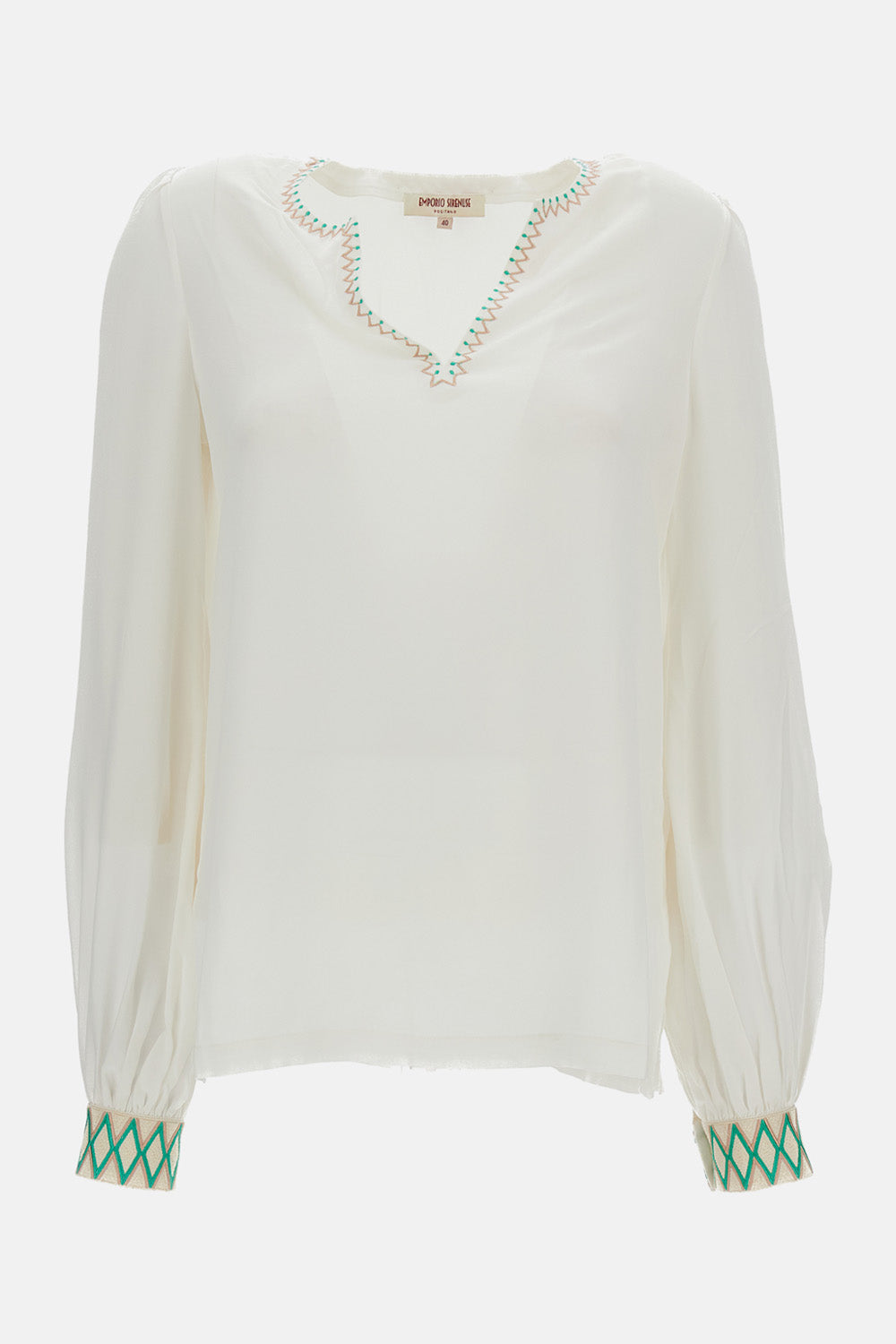 VERA SILK BLOUSE WITH EMBROIDERY