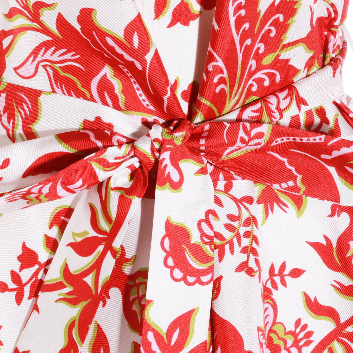 RED AND WHITE COTTON MINI DRESS