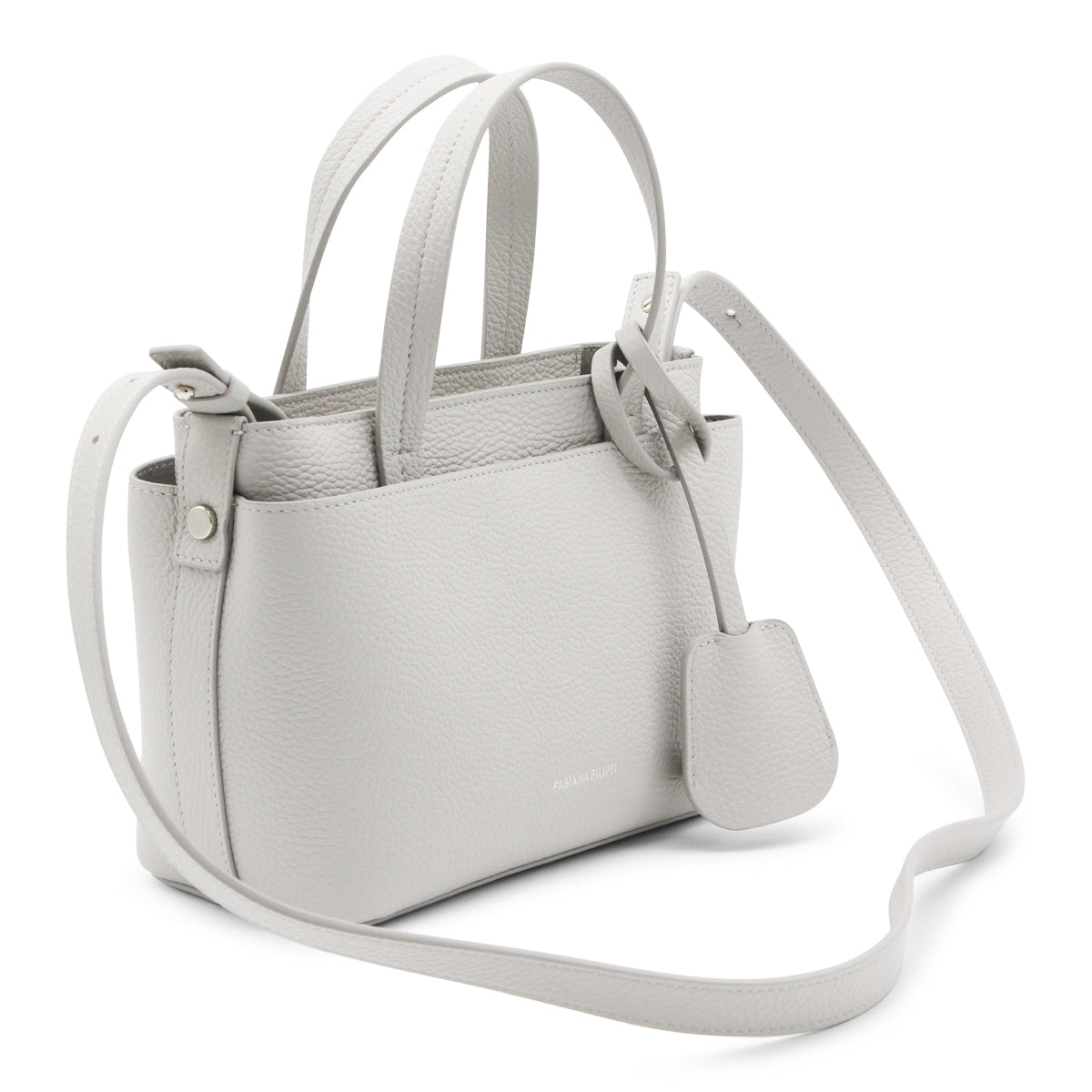 GREY LEATHER TOTE