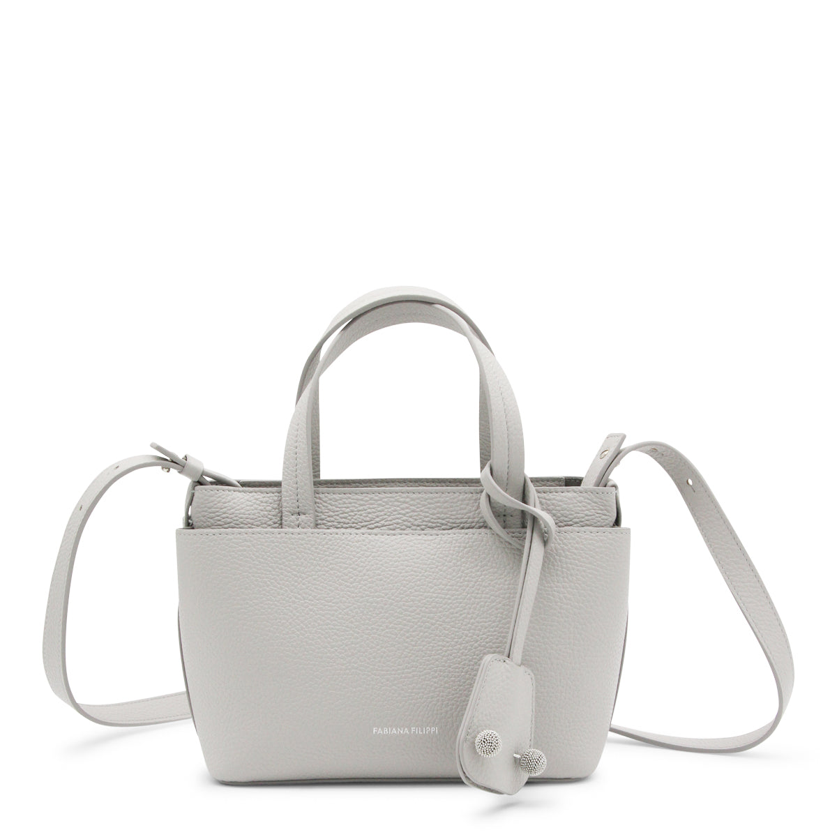 GREY LEATHER TOTE
