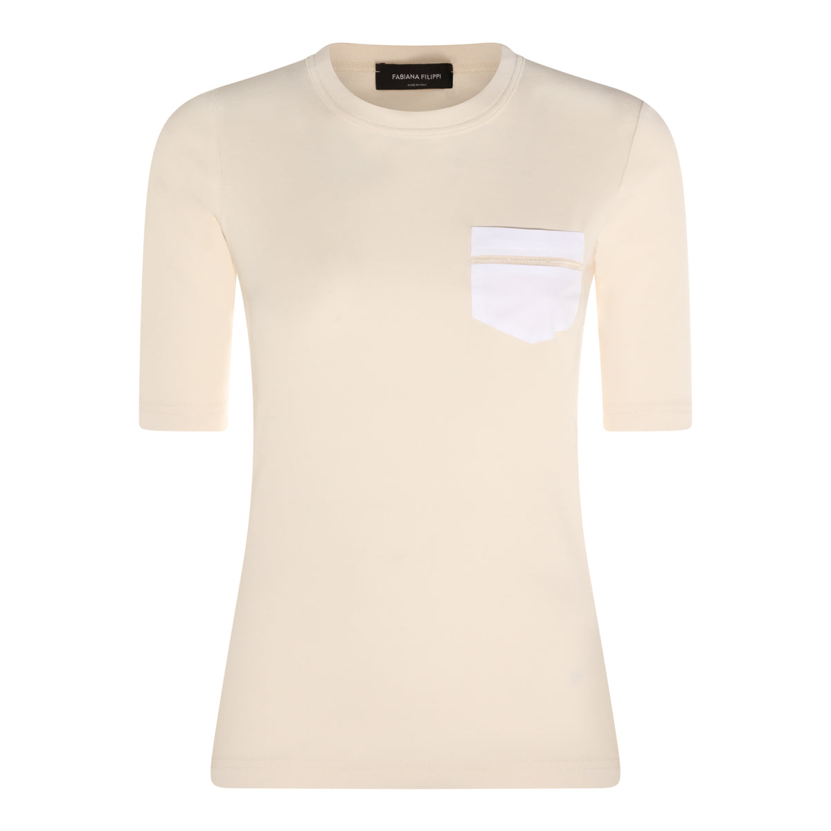 CREAM COTTON T-SHIRT