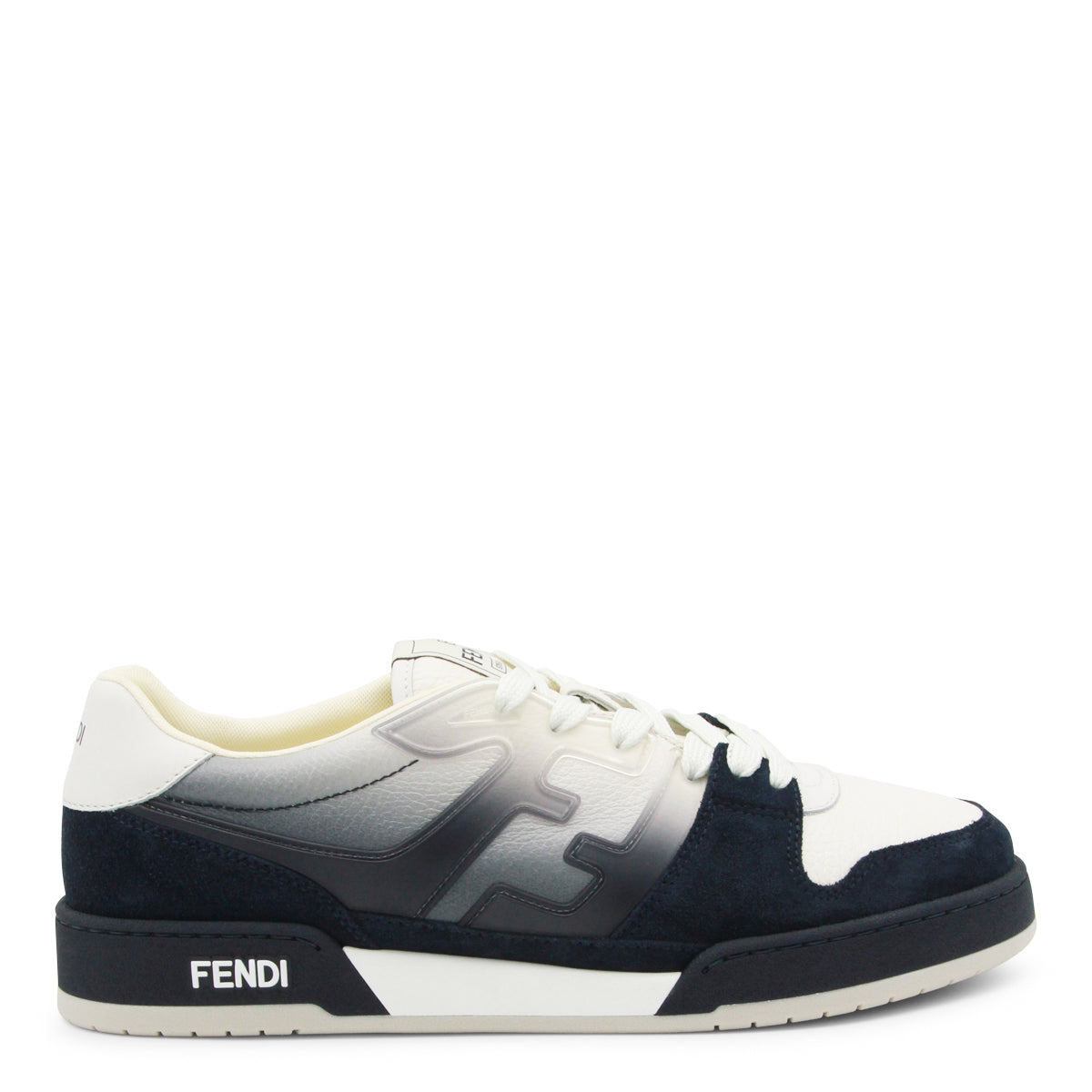 NAVY AND WHITE LEATHER SNEAKERS