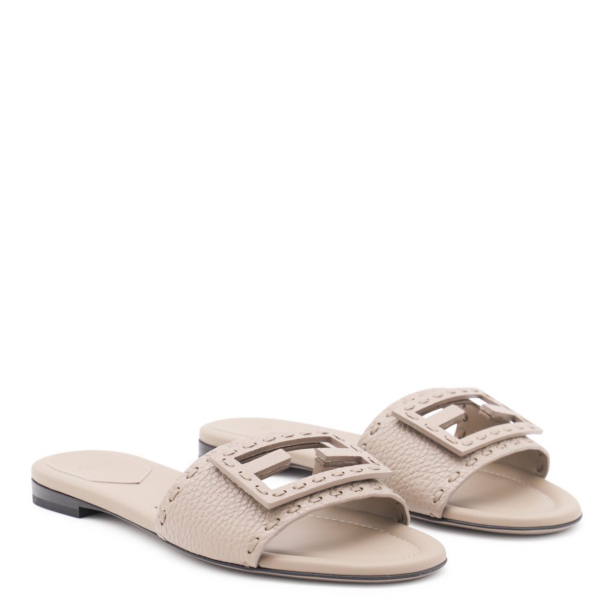 BEIGE LEATHER FLATS