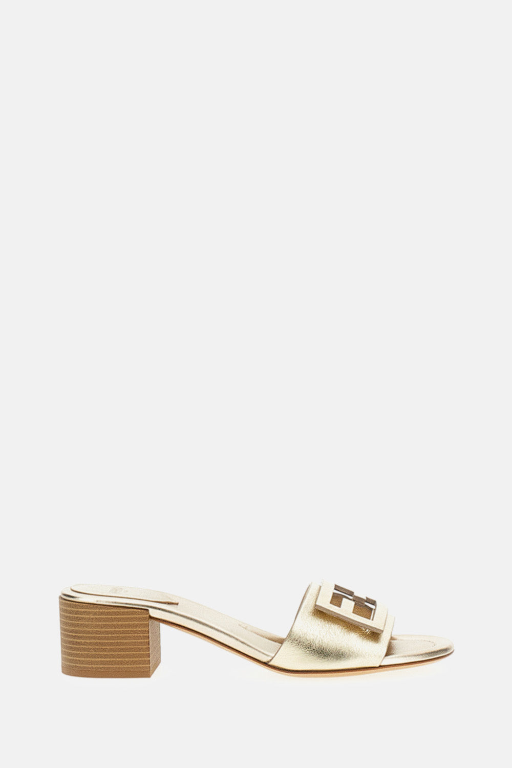 PLATINUM LEATHER SLIDES