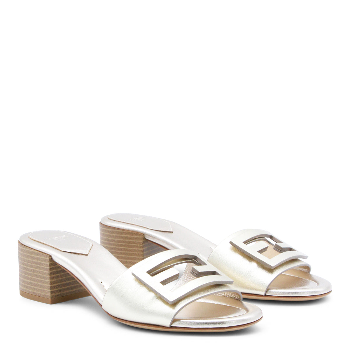 PLATINUM LEATHER BAGUETTE SANDALS