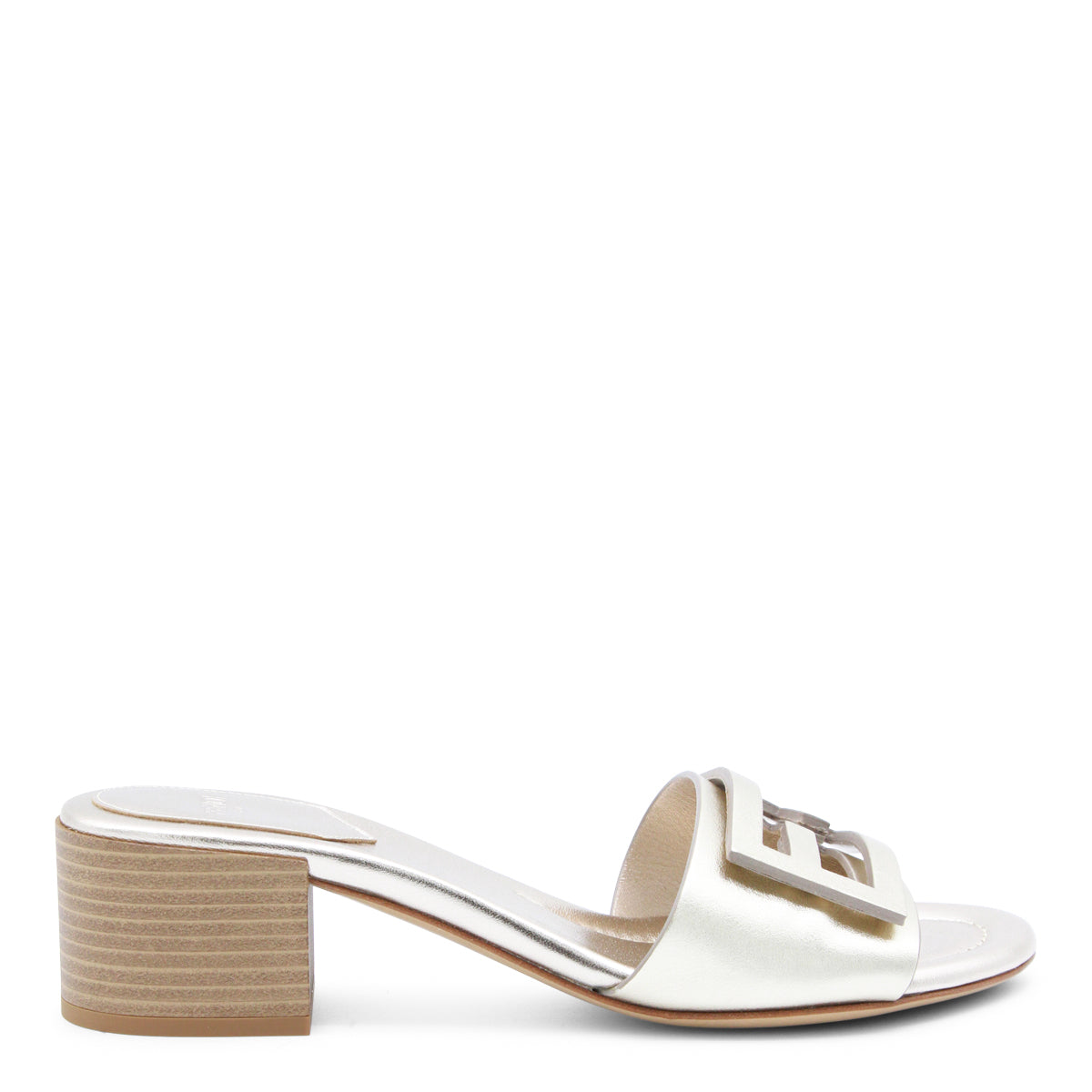PLATINUM LEATHER BAGUETTE SANDALS