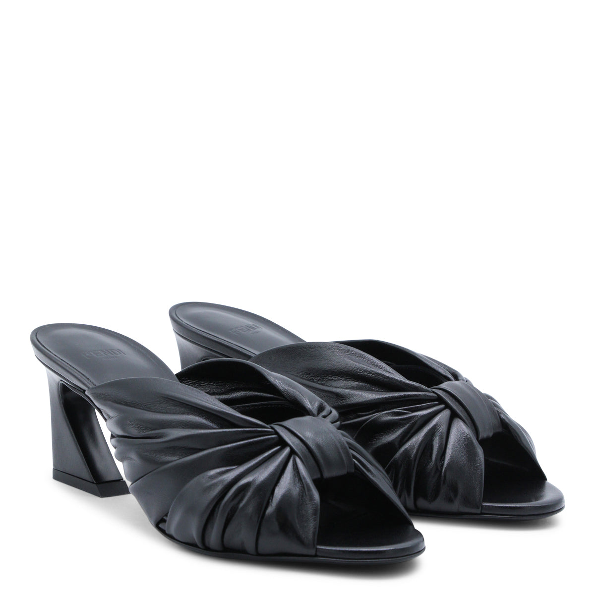 BLACK LEATHER SANDALS