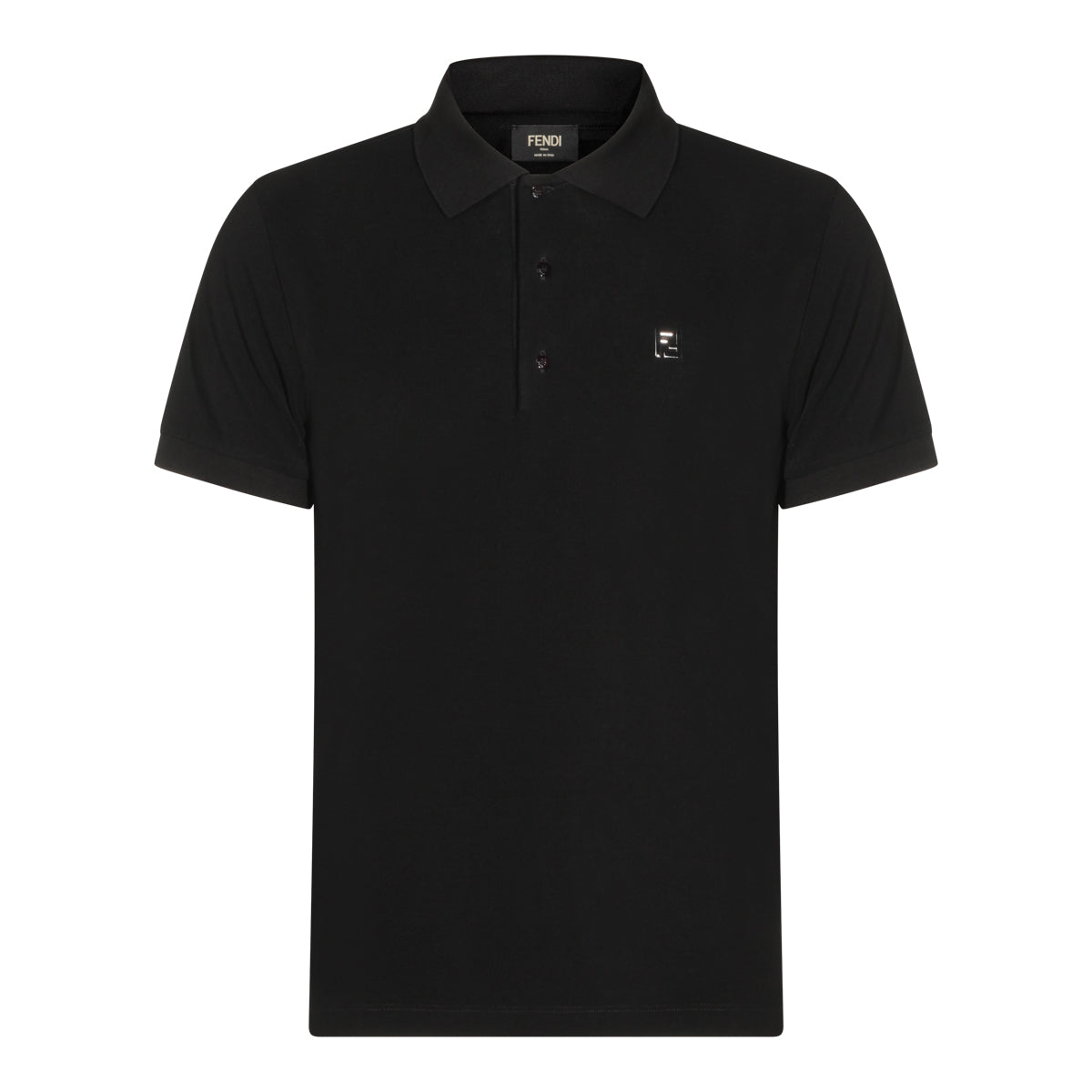 BLACK COTTON POLO SHIRT
