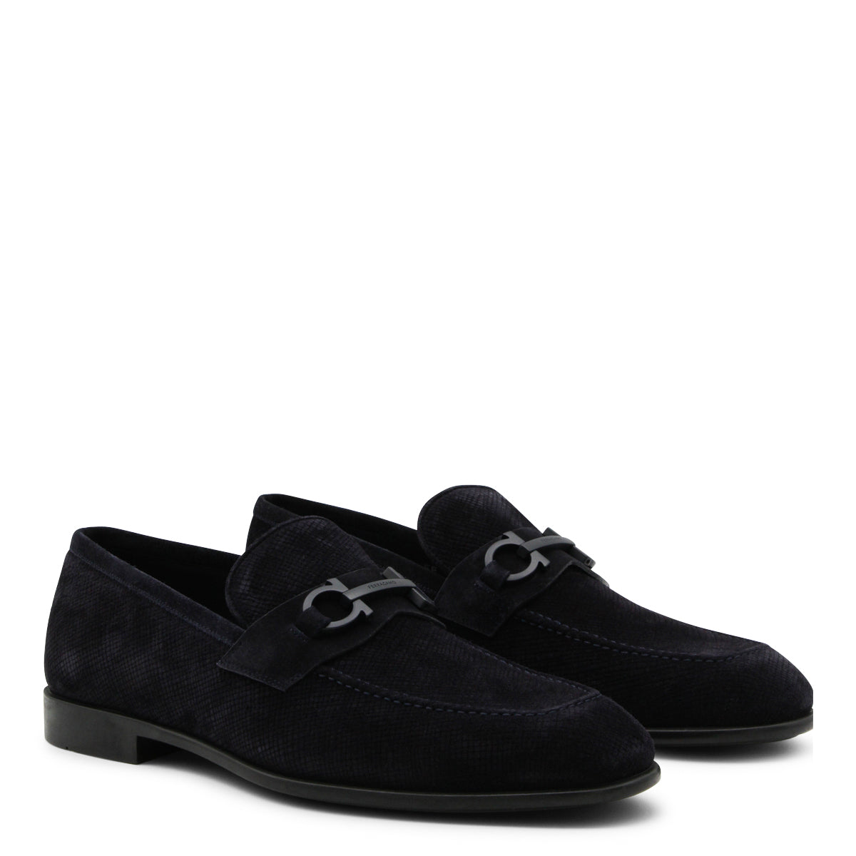 NAVY LEATHER LOAFERS