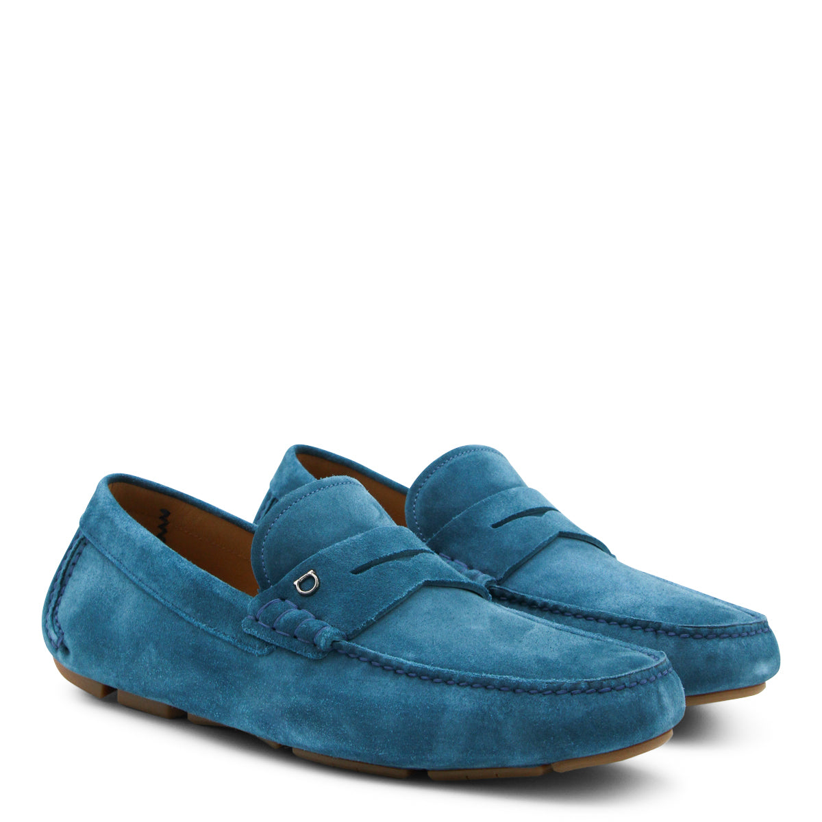 BLUE LEATHER LOAFERS