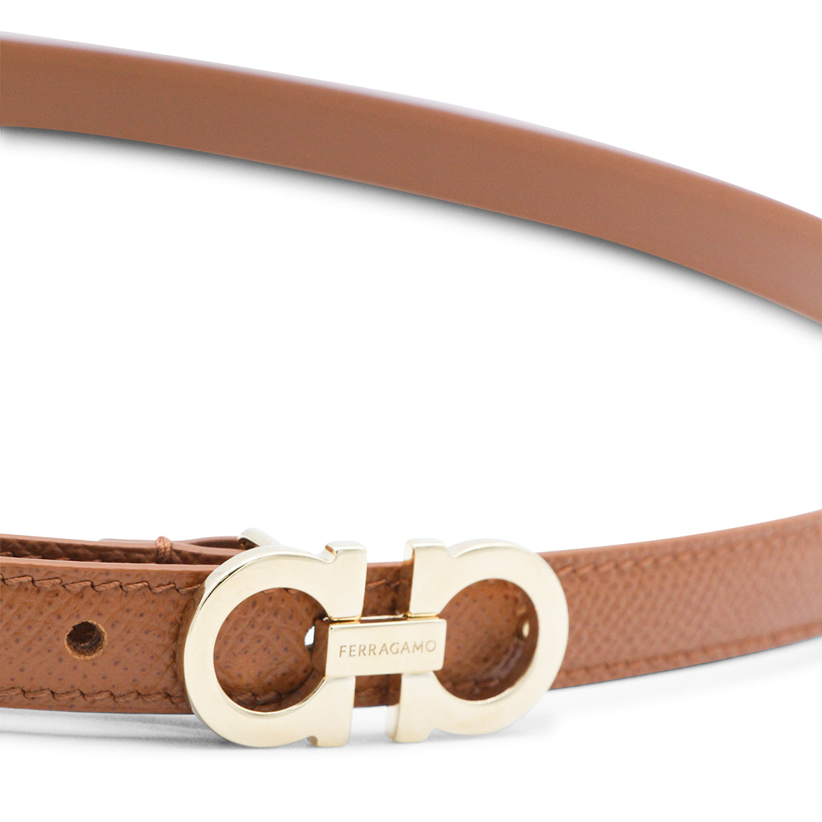 TAN LEATHER LOGO BELT