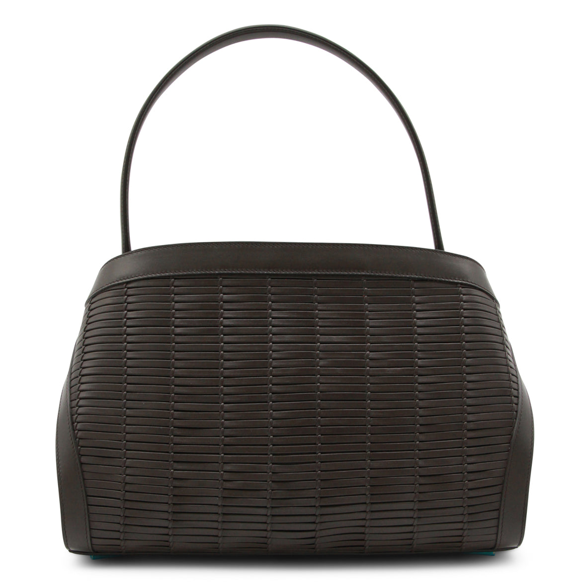 BROWN LEATHER HUG SHOULDER BAG