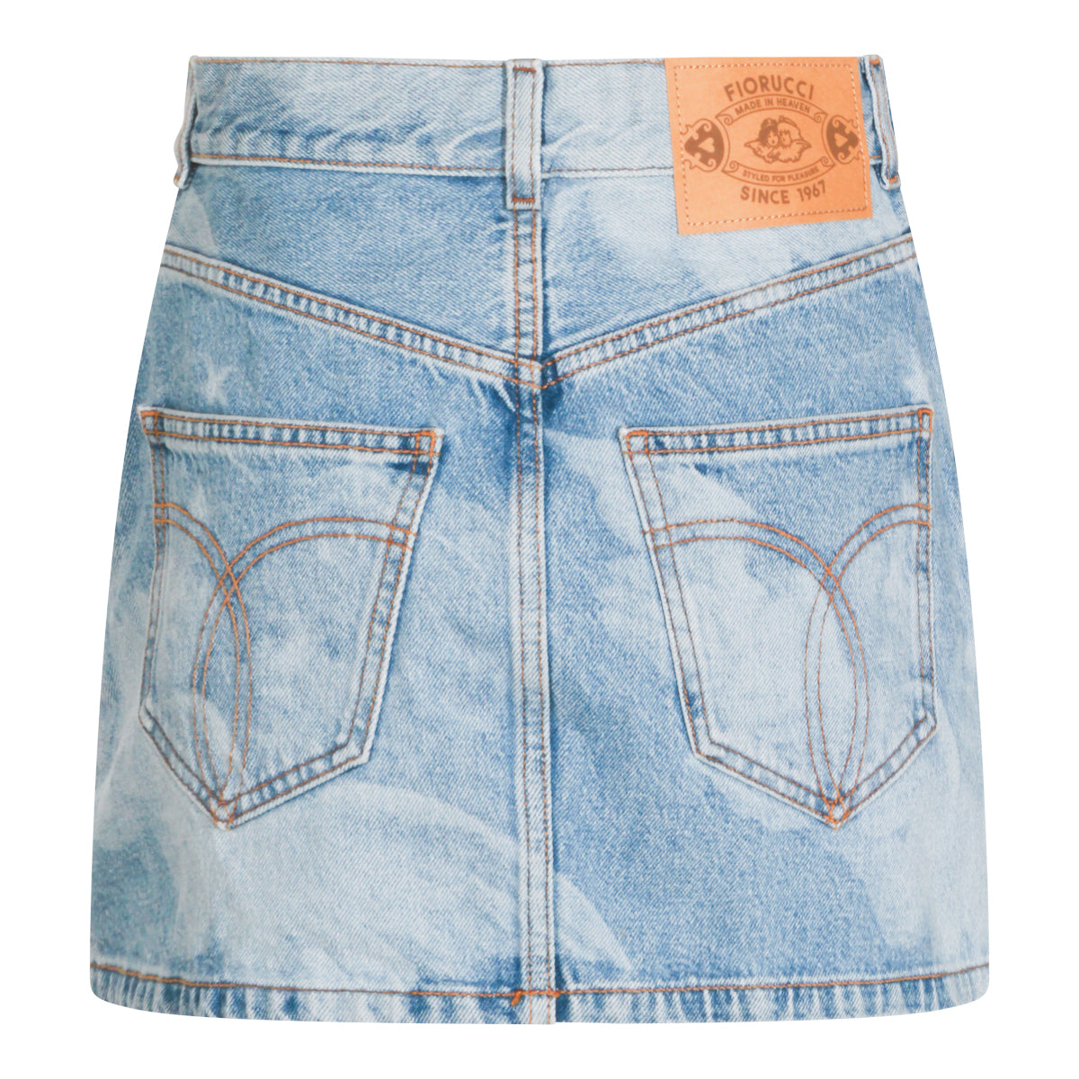 DENIM ANGEL PRINT MINI SKIRT