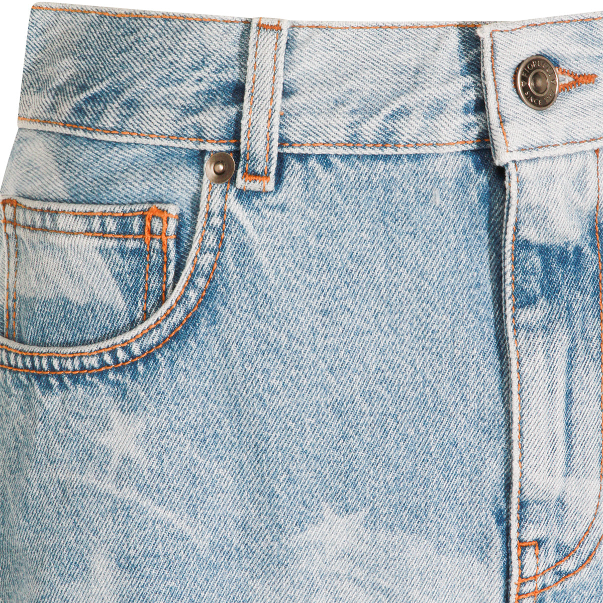 DENIM ANGEL PRINT MINI SKIRT