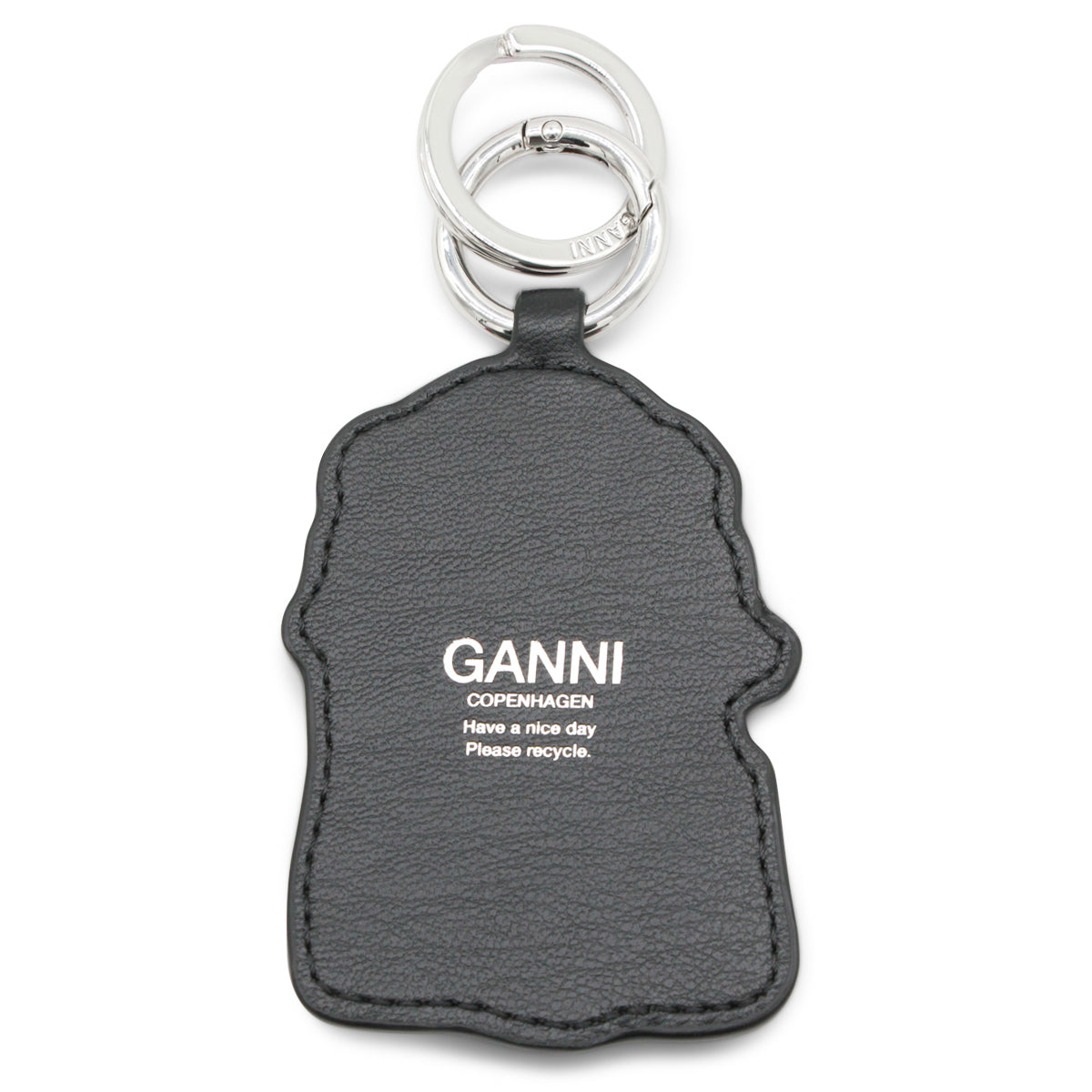 BLACK LEATHER KEYRING