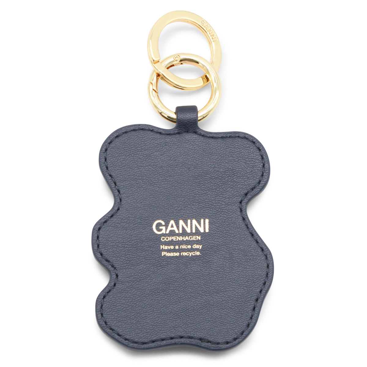 BLACK LEATHER KEYRING