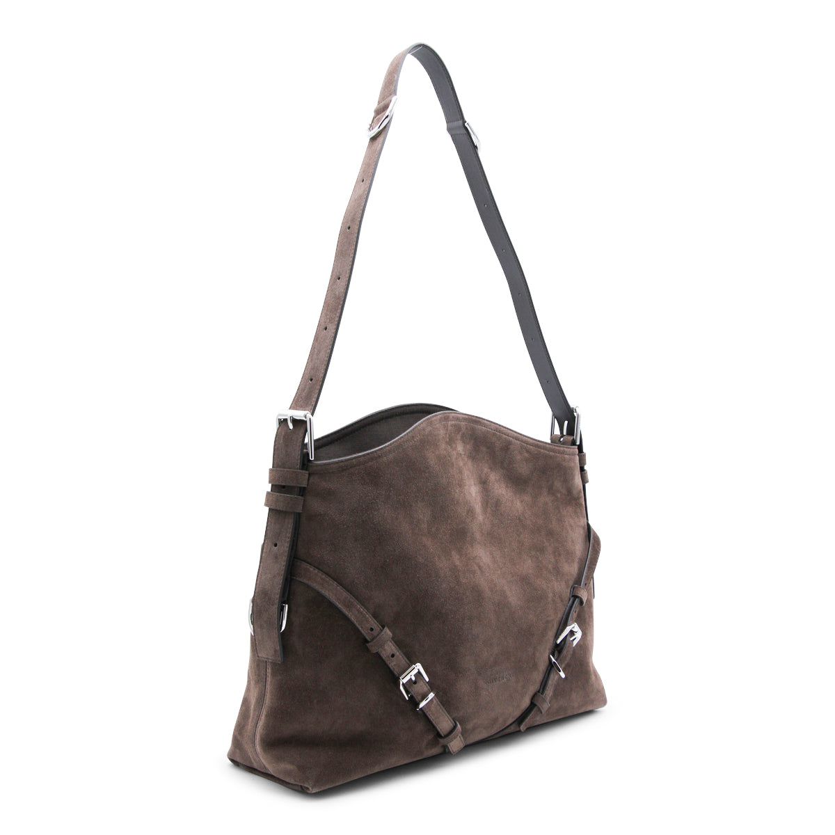 BROWN LEATHER VOYOU MEDIUM SHOULDER BAG