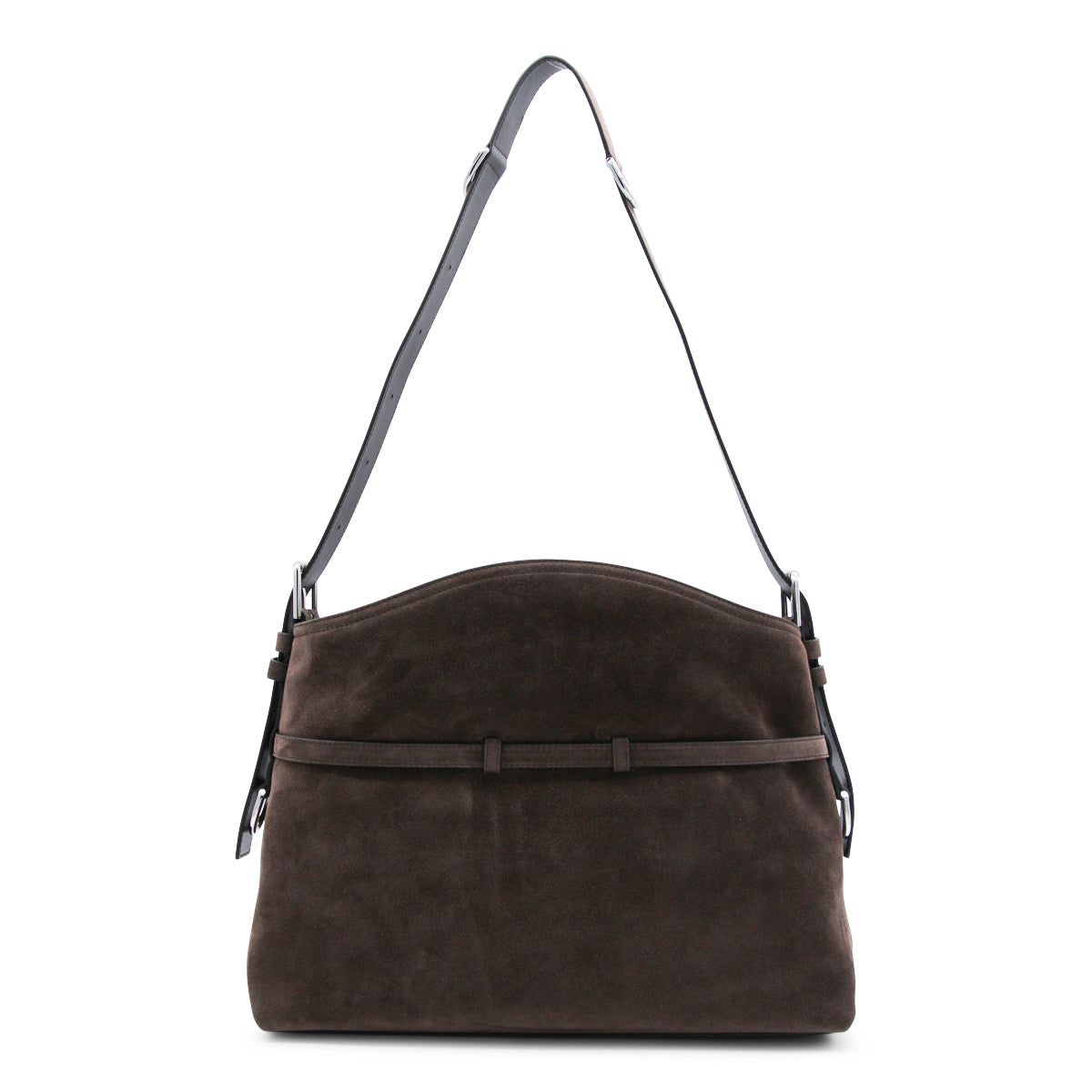 BROWN LEATHER VOYOU MEDIUM SHOULDER BAG