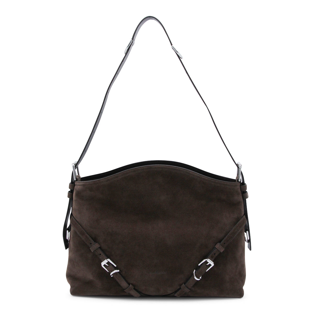 BROWN LEATHER VOYOU MEDIUM SHOULDER BAG