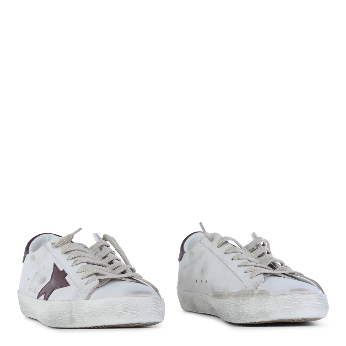WHITE AND RED LEATHER SUPER STAR SNEAKERS