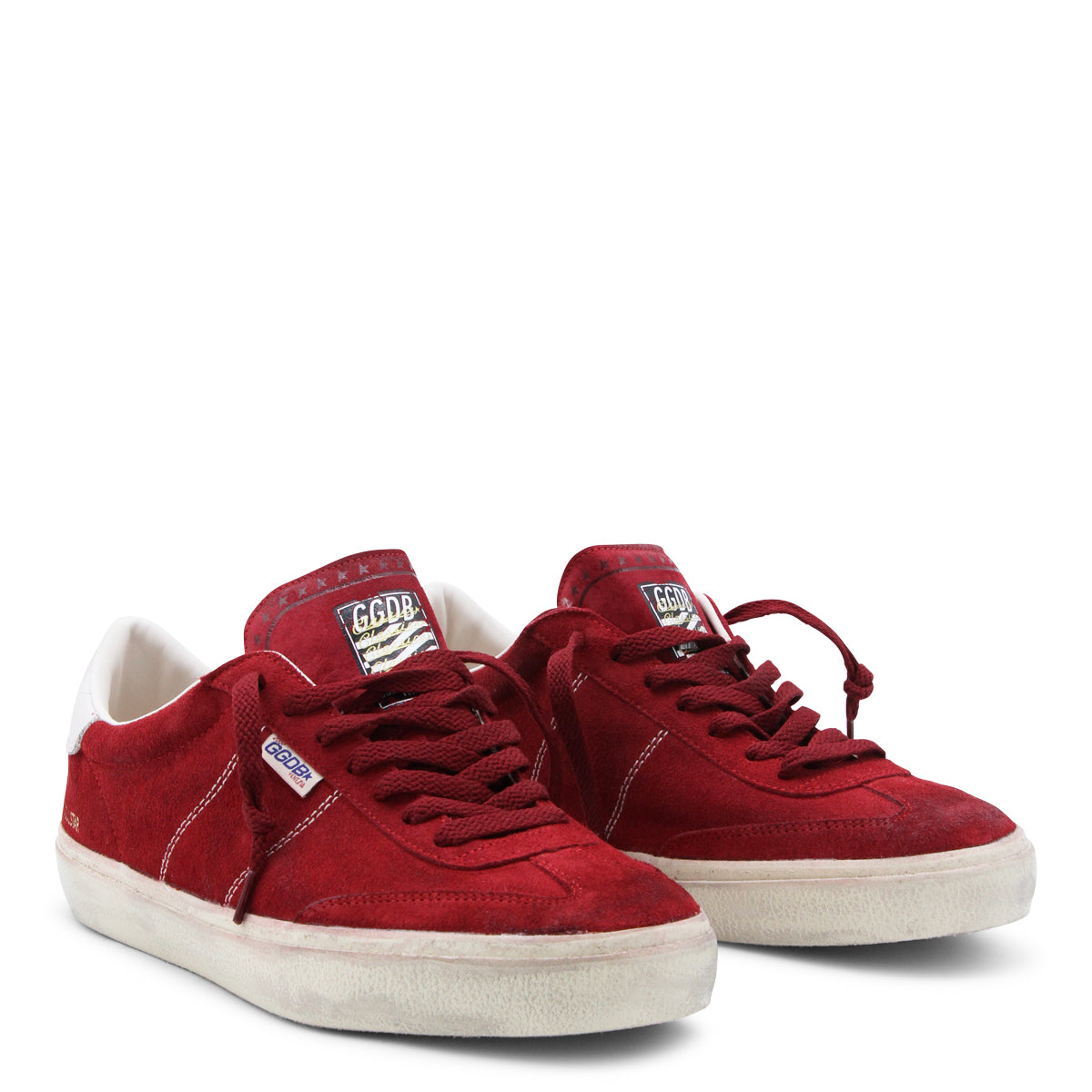 DARK RED AND WHITE LEATHER SOUL STAR SNEAKERS