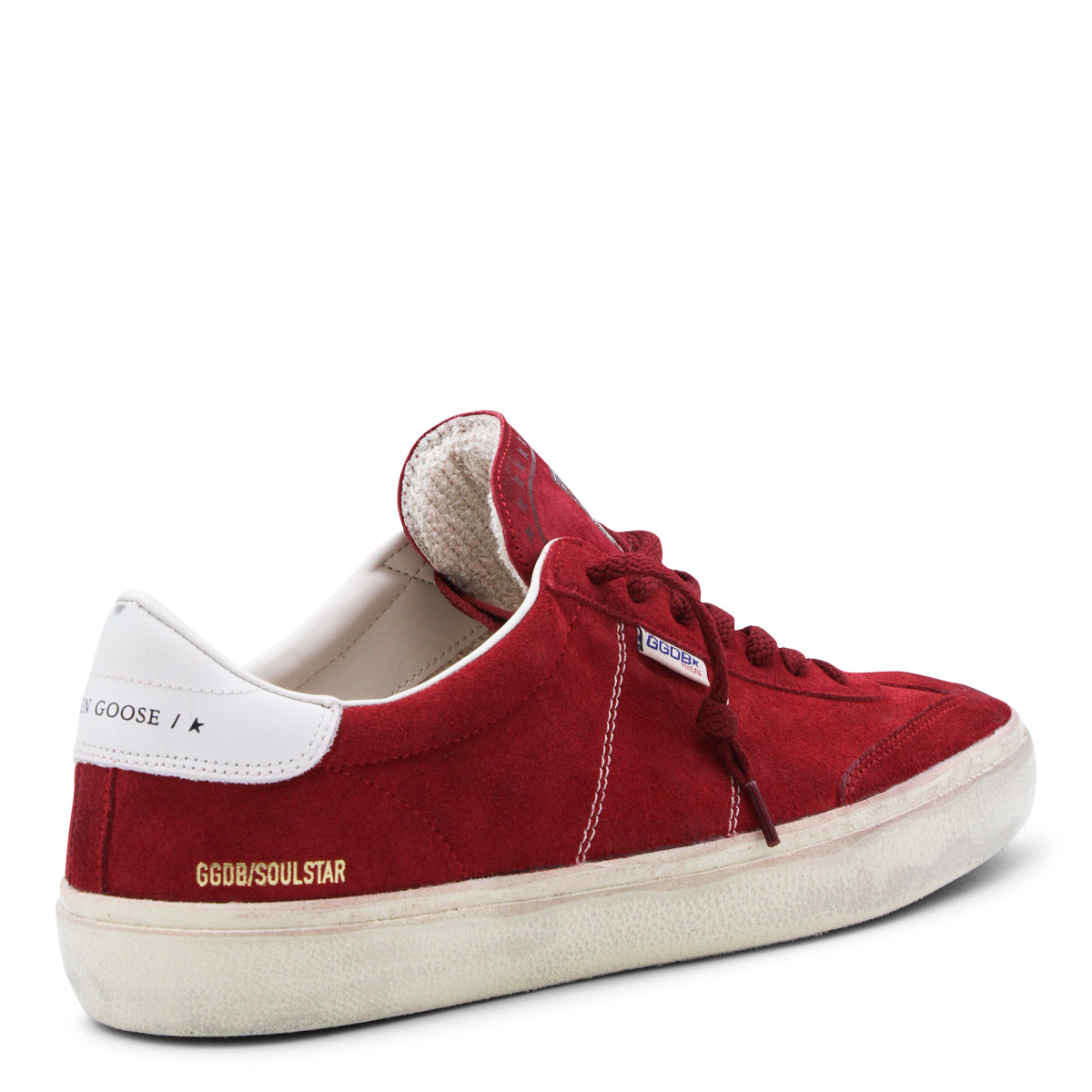DARK RED AND WHITE LEATHER SOUL STAR SNEAKERS
