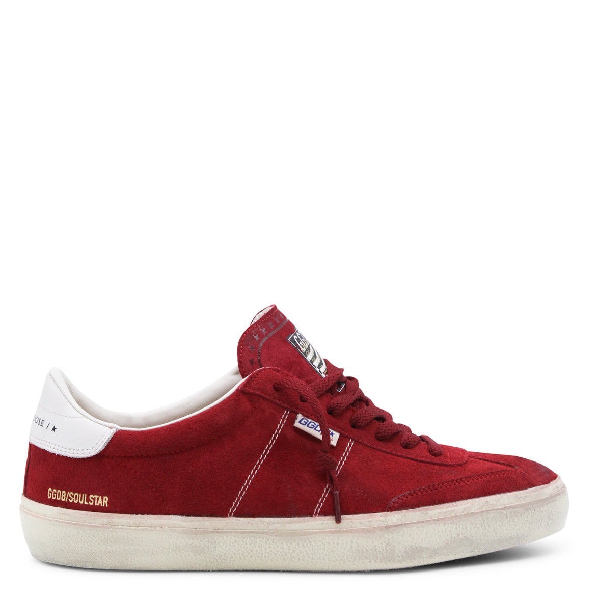 DARK RED AND WHITE LEATHER SOUL STAR SNEAKERS