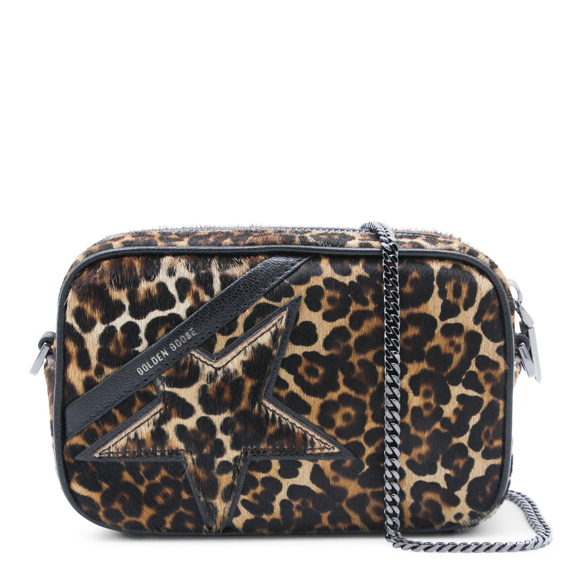 BEIGE AND BROWN LEATHER CROSSBODY BAG