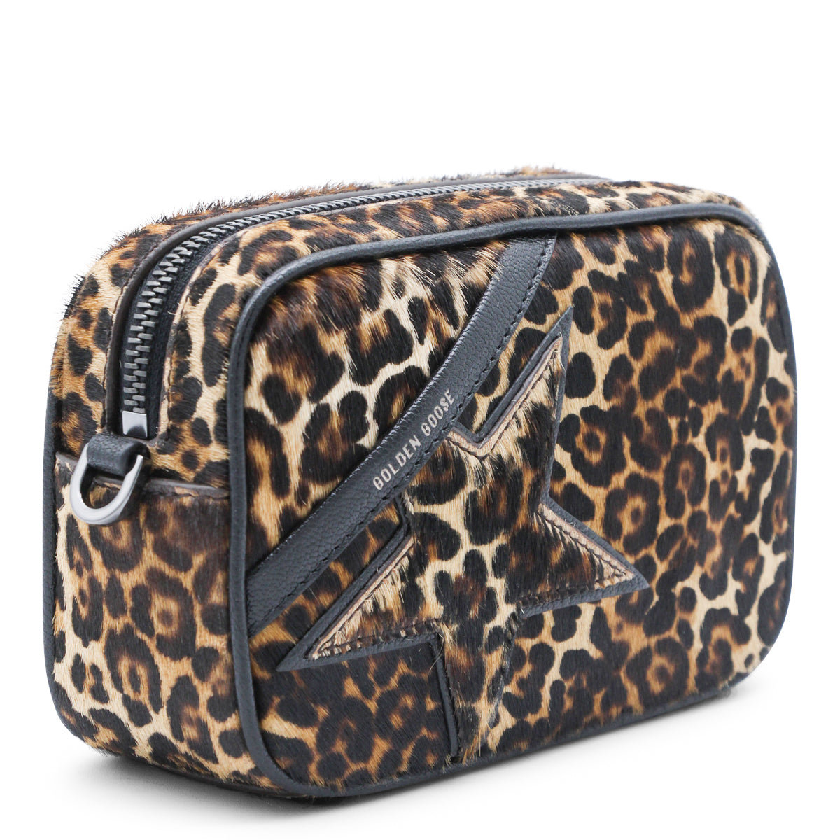 BEIGE AND BROWN LEATHER CROSSBODY BAG
