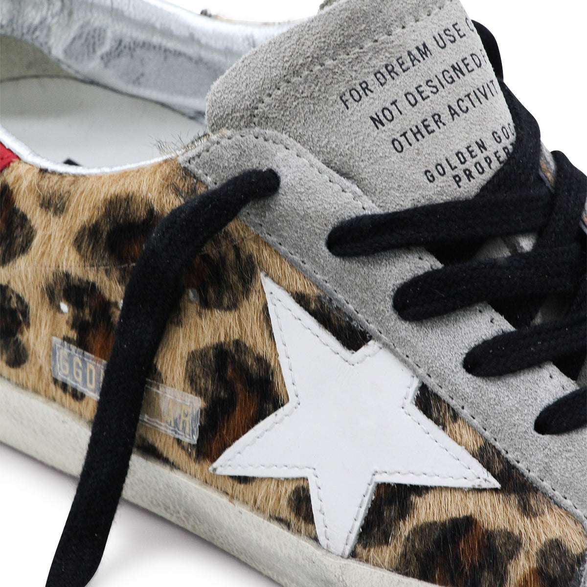 LEOPARD AND WHITE LEATHER SUPER STAR SNEAKERS