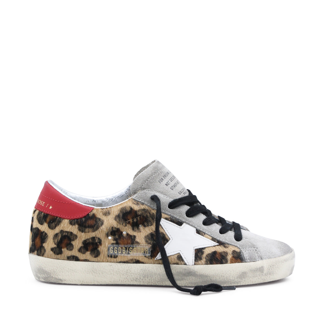 LEOPARD AND WHITE LEATHER SUPER STAR SNEAKERS