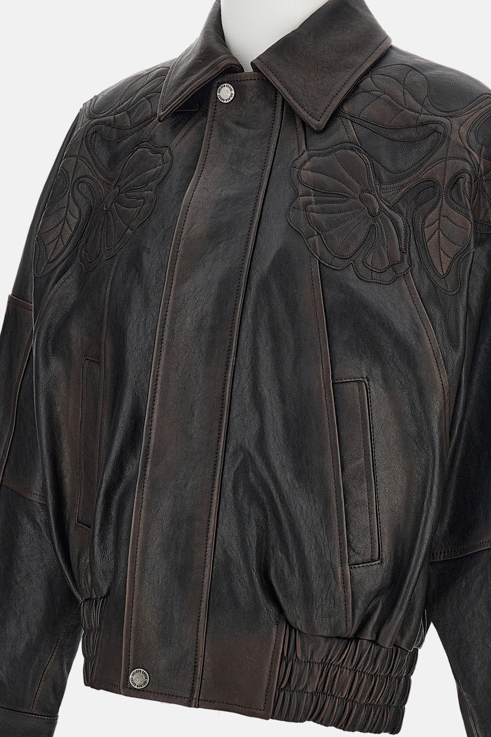 NAPPA LEATHER JACKET WITH EMBROIDERY