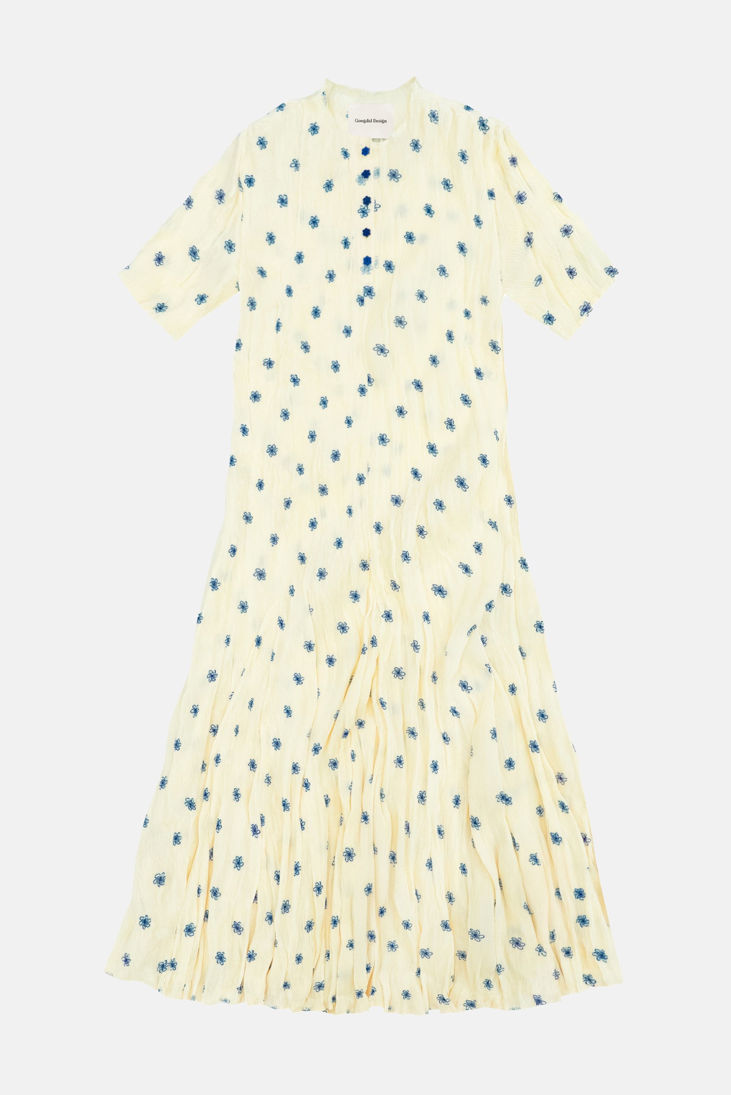 PLEATED MAXI DRESS WITH FLORAL PATTERN