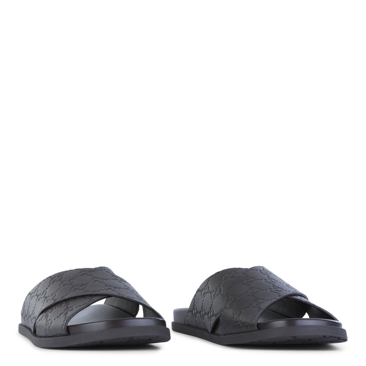 BLACK LEATHER FLATS