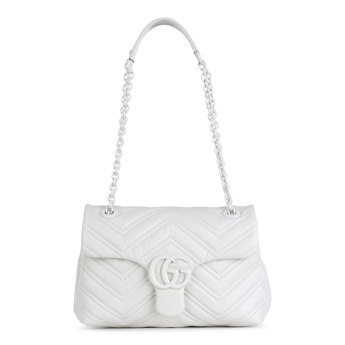 WHITE LEATHER SHOULDER BAG