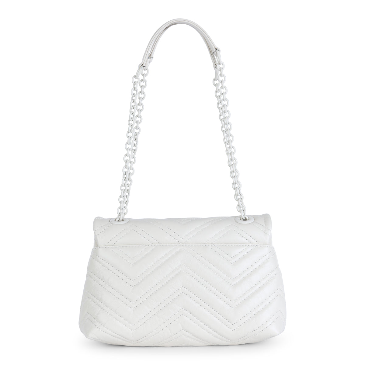 WHITE LEATHER SHOULDER BAG