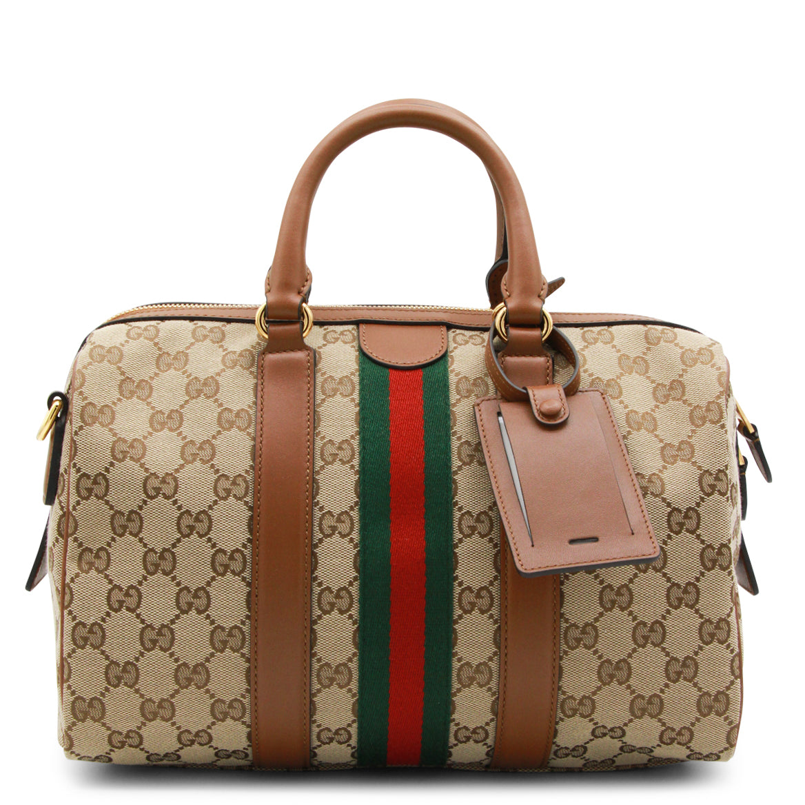 BEIGE OPHIDIA MEDIUM TOP HANDLE BAG