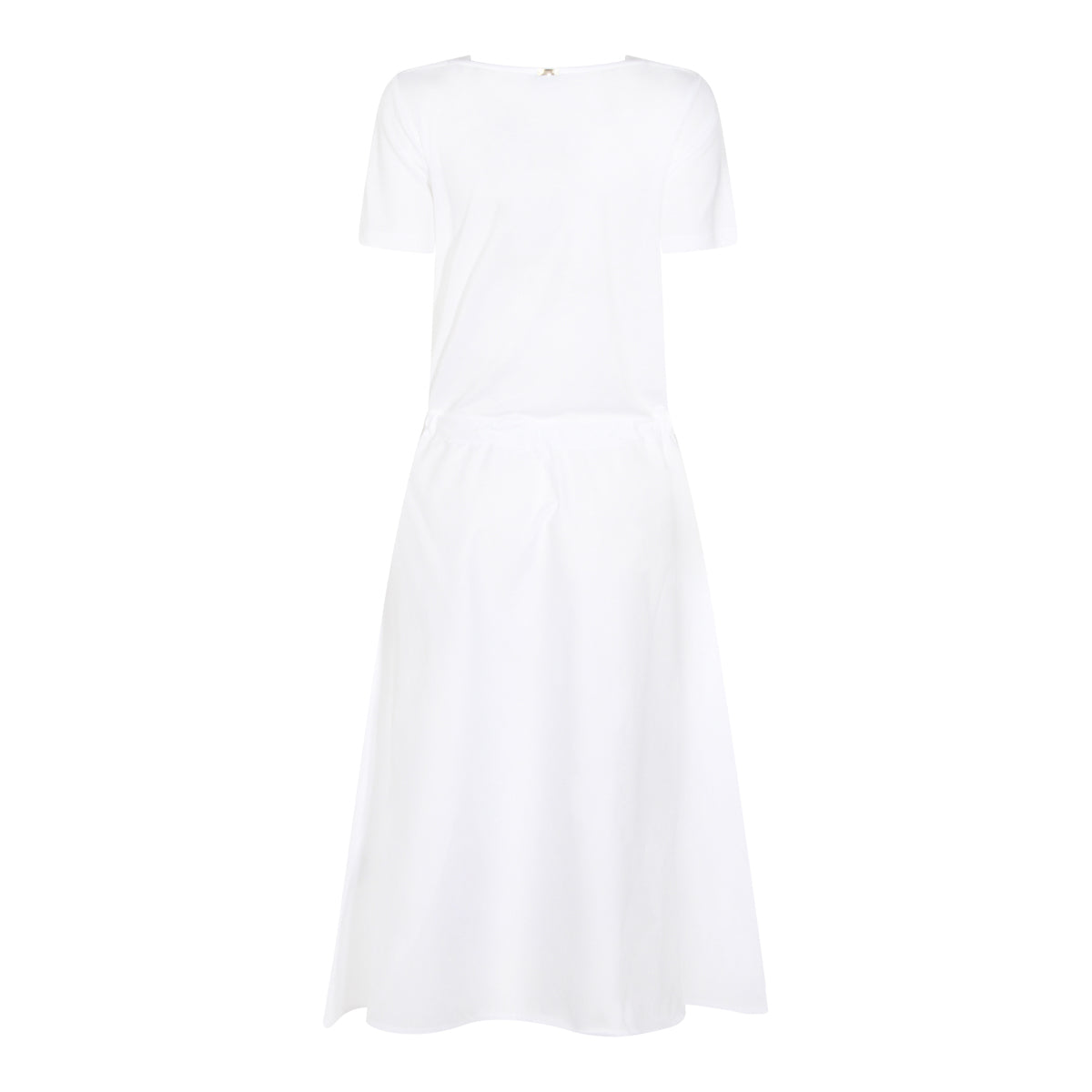WHITE COTTON MIDI DRESS