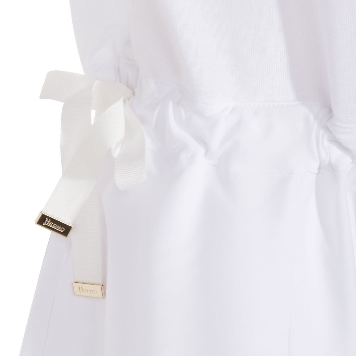 WHITE COTTON MIDI DRESS