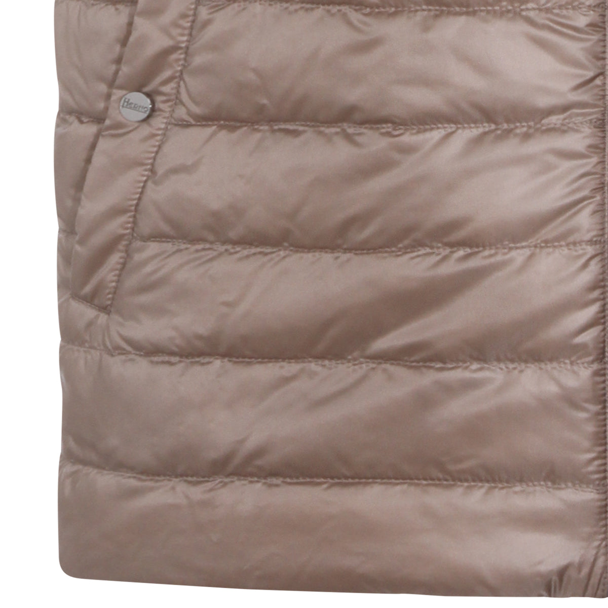 BEIGE AND BROWN REVERSIBLE DOWN JACKET