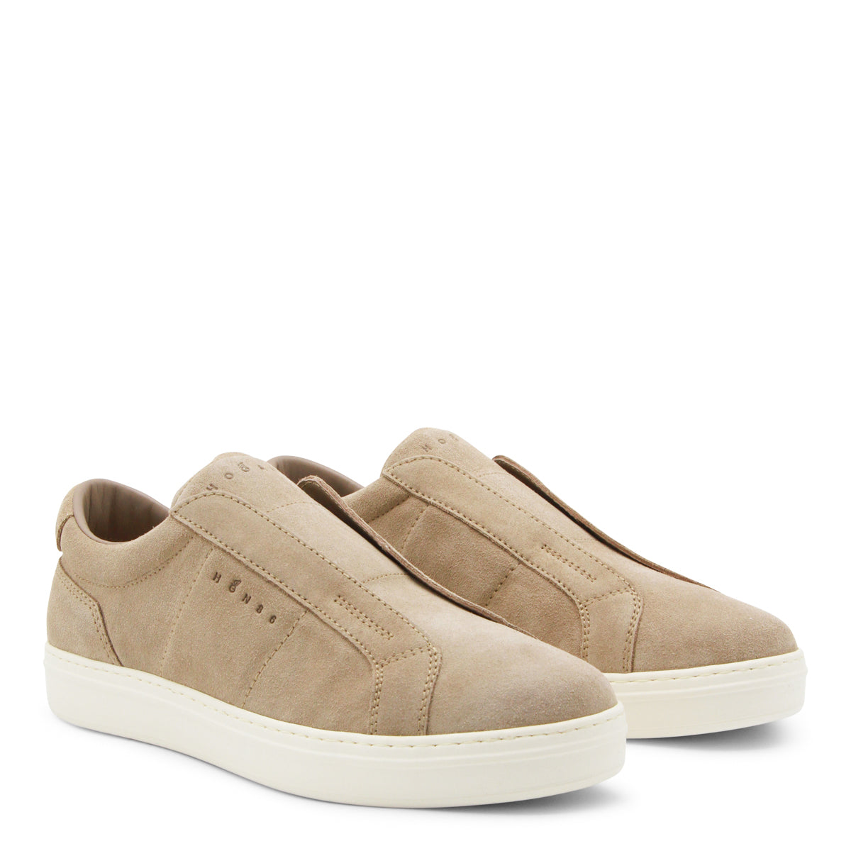 BEIGE SUEDE SLIP ON SNEAKERS