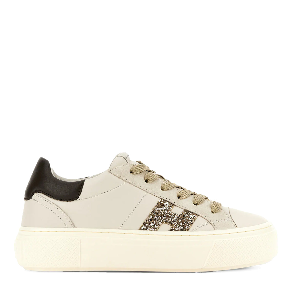 BEIGE AND BROWN LEATHER CROSSWIND SNEAKERS