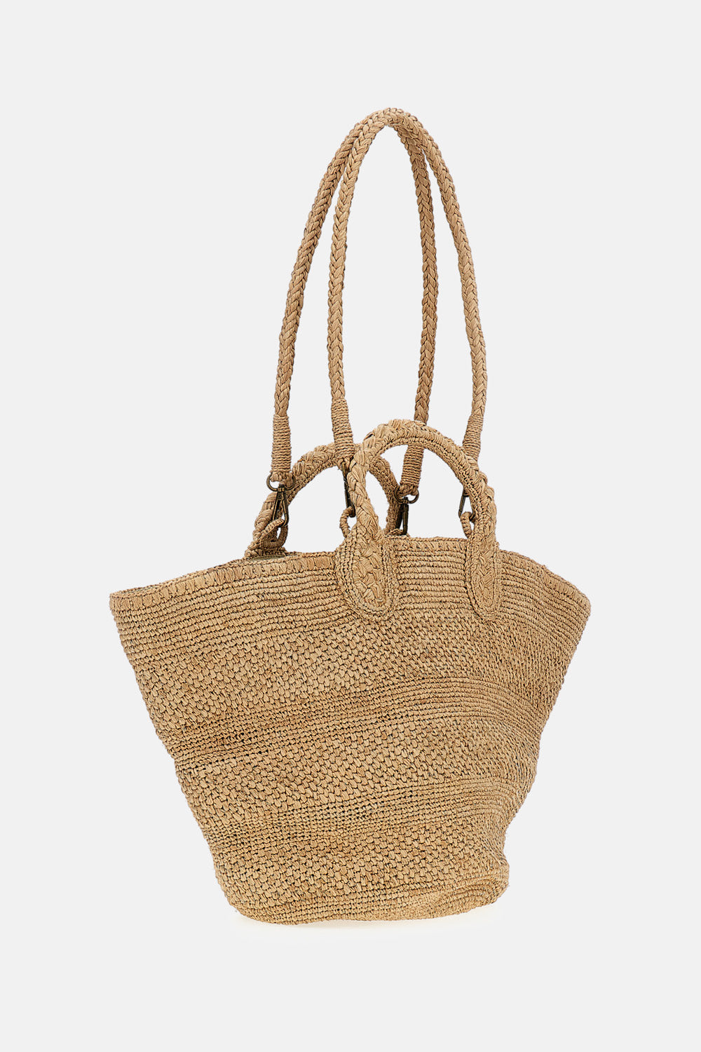 DOUBLE HANDLES RAFFIA BAG