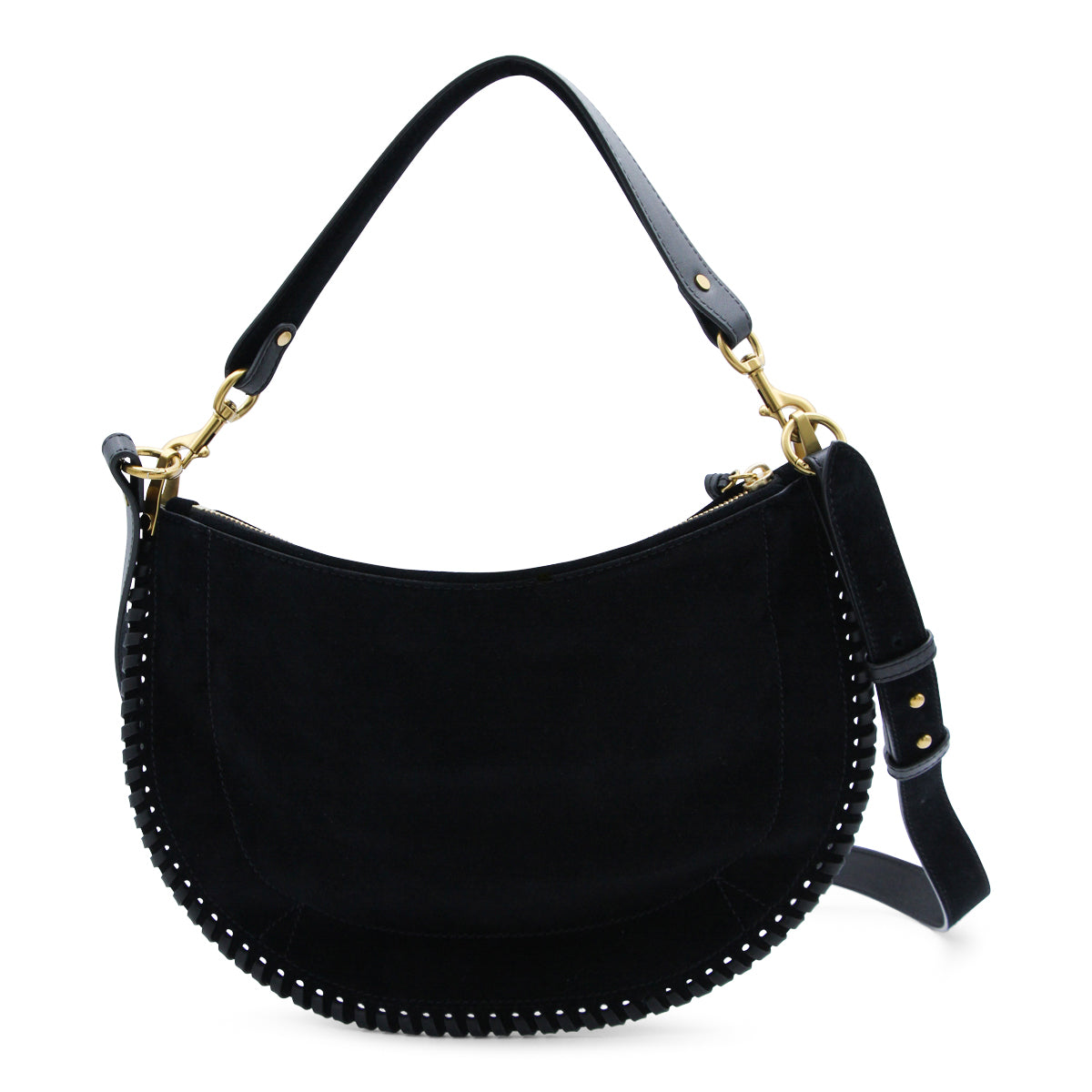 BLACK LEATHER SHOULDER BAG