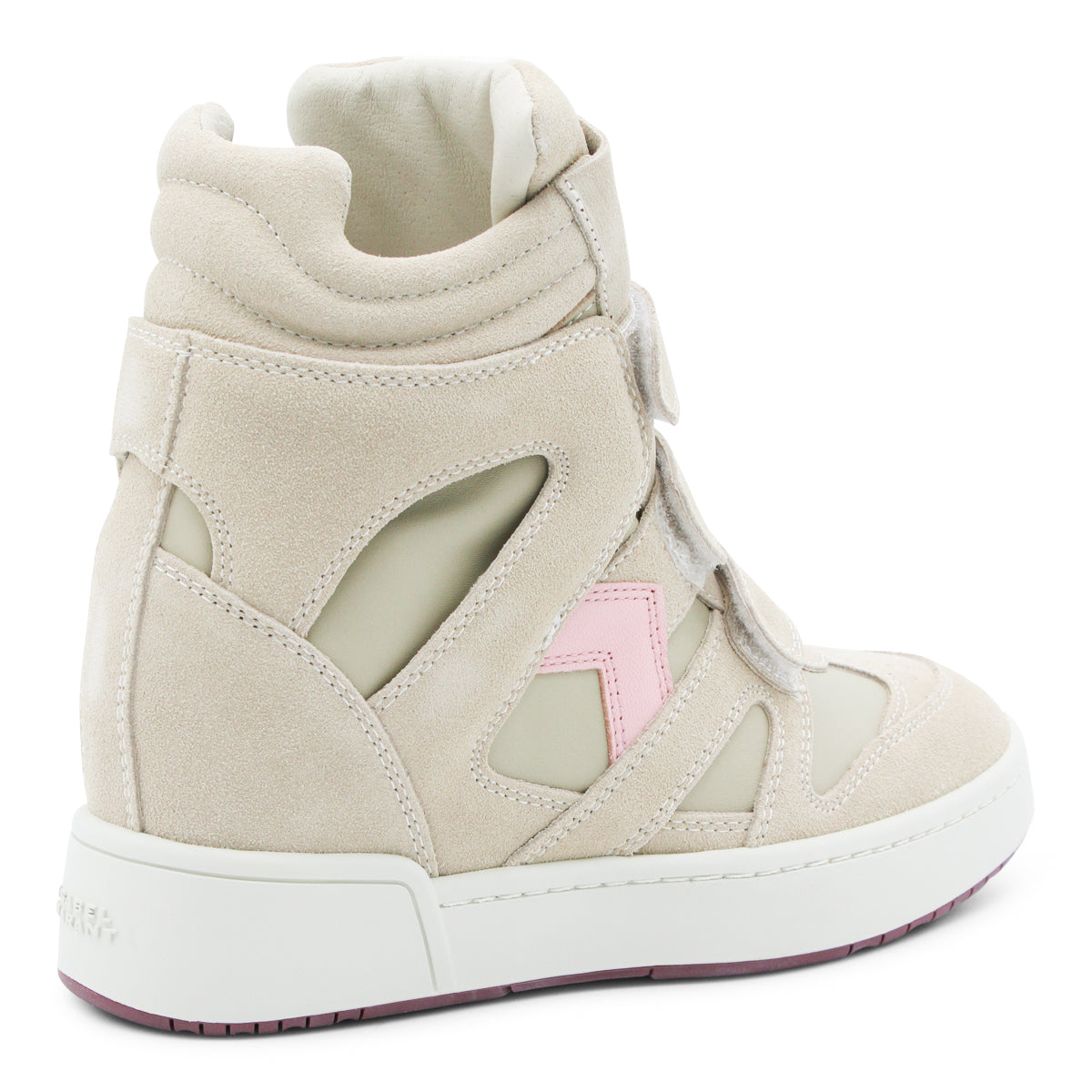 BEIGE AND BUBBLEGUM LEATHER BEKETT SNEAKERS