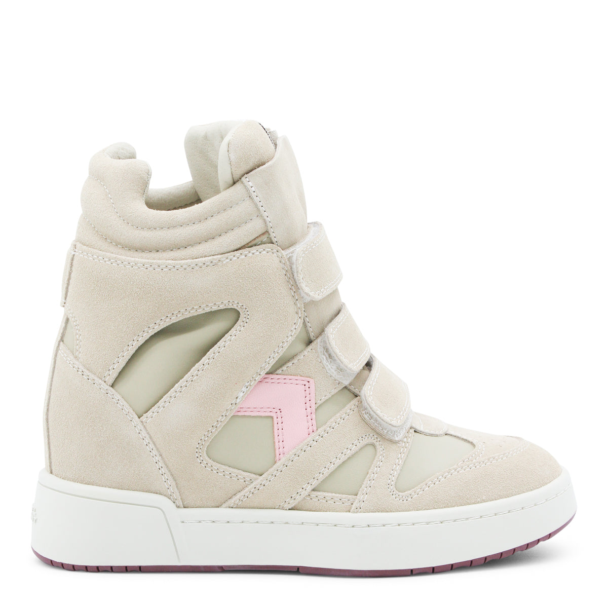 BEIGE AND BUBBLEGUM LEATHER BEKETT SNEAKERS